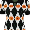 Hell Bunny Pumpkin Head Top Pullover Black White