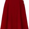Hell Bunny Ravenwood 40's Swing Skirt Dark Red