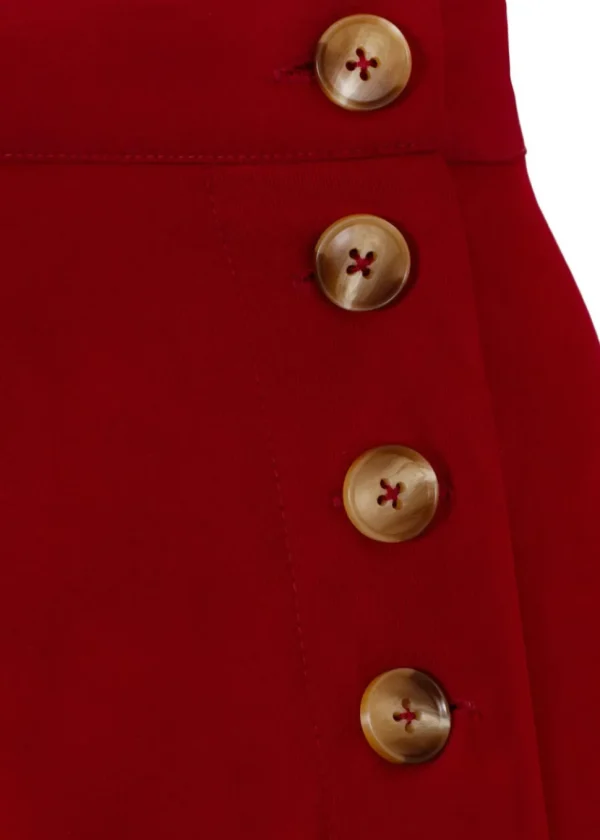 Hell Bunny Ravenwood 40's Swing Skirt Dark Red