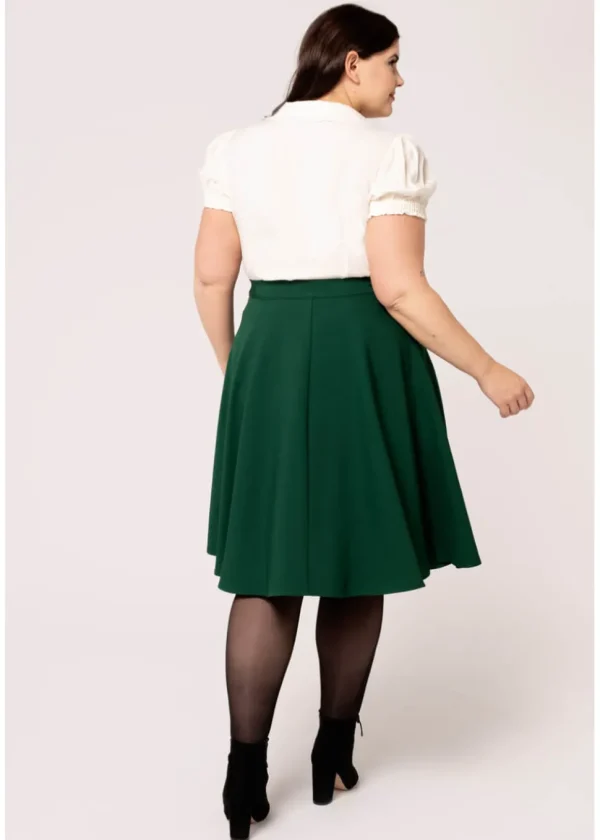 Hell Bunny Ravenwood 40's Swing Skirt Dark Green