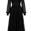 Hell Bunny Rhea Lace 70's Maxi Dress Black