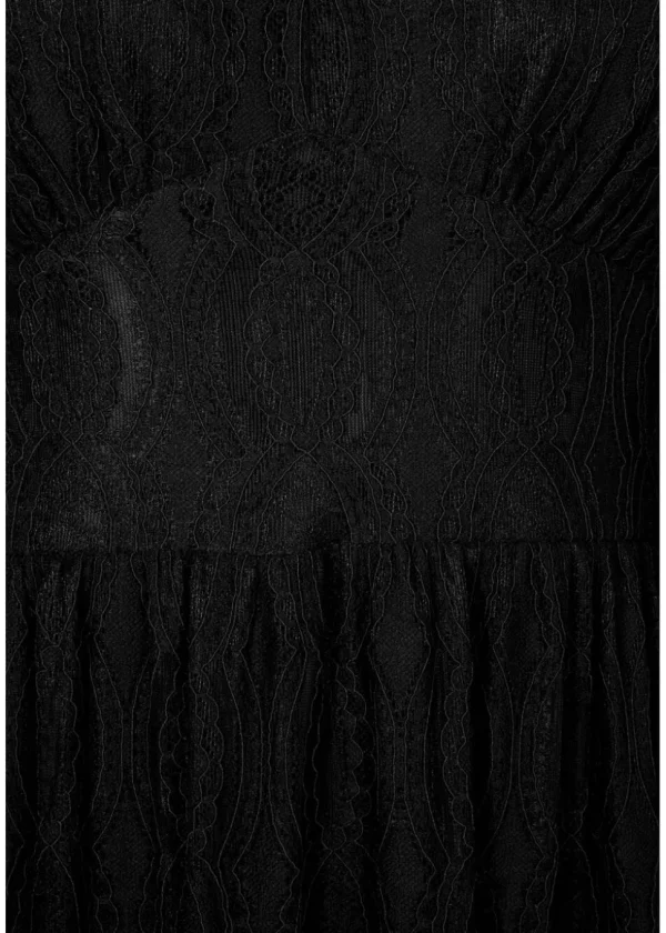 Hell Bunny Rhea Lace 70's Maxi Dress Black