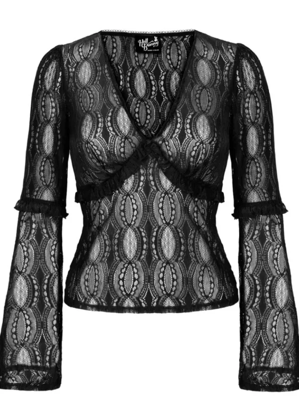 Hell Bunny Rhea Lace Top Black