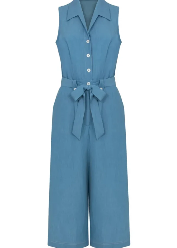 Hell Bunny Rylee Jumpsuit Blue