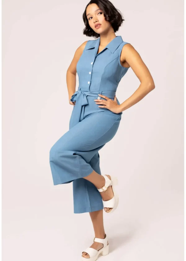 Hell Bunny Rylee Jumpsuit Blue