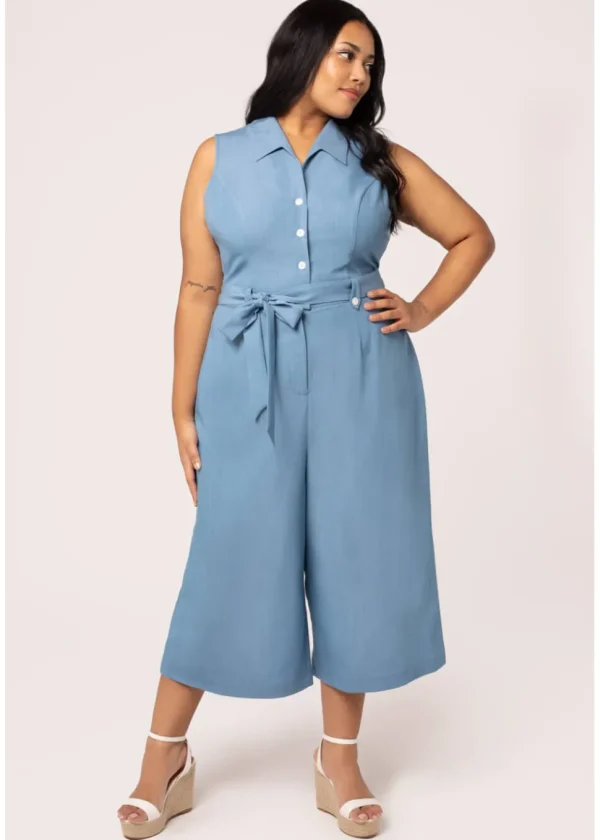 Hell Bunny Rylee Jumpsuit Blue