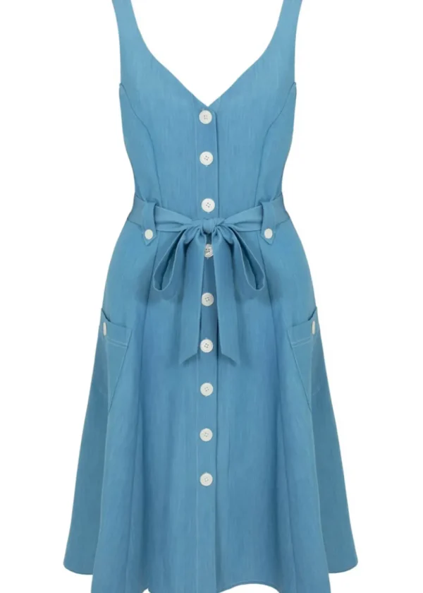 Hell Bunny Rylee 40's Swing Dress Blue