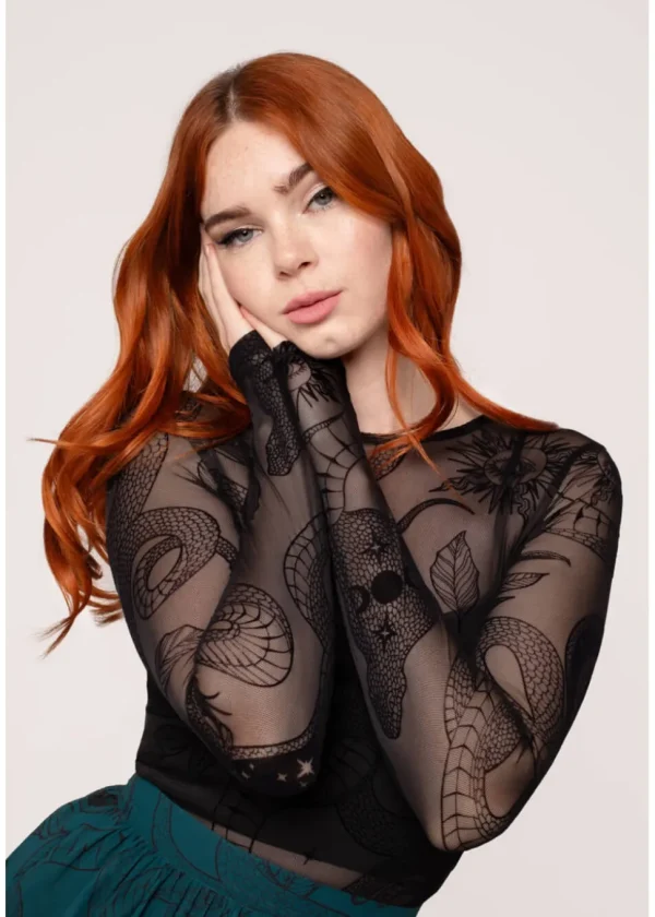 Hell Bunny Snake Charmer Top Black