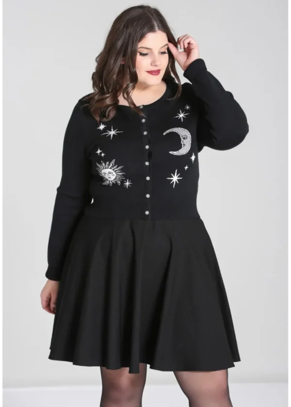 Hell Bunny Solaris Moon 40's Cardigan Black