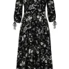 Hell Bunny Star Sign 70's Midi Dress Black