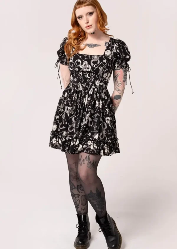 Hell Bunny Star Sign 60's Mini Dress Black