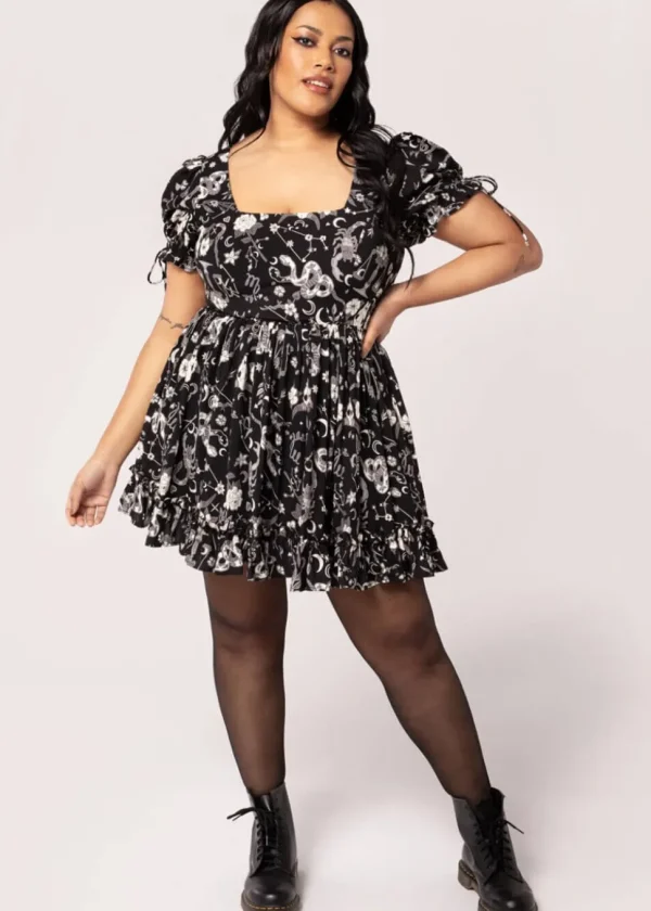 Hell Bunny Star Sign 60's Mini Dress Black