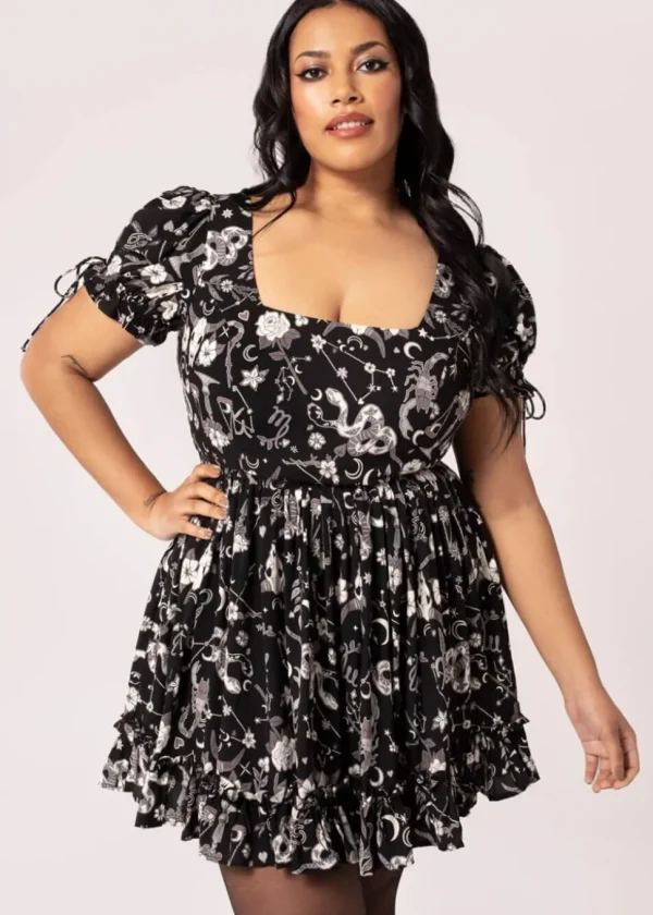 Hell Bunny Star Sign 60's Mini Dress Black