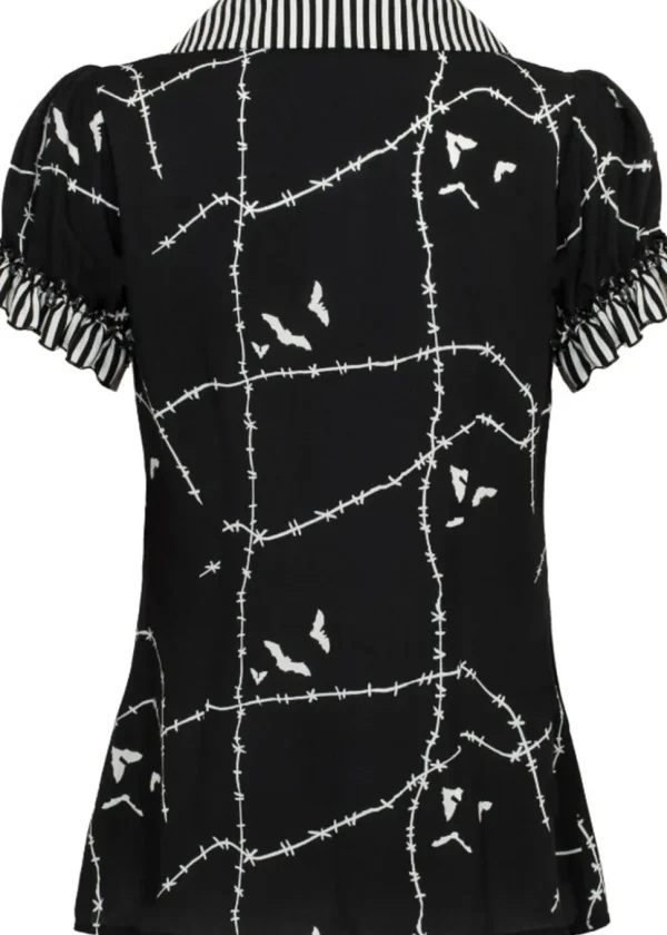 Hell Bunny Stitches 40's Blouse Black