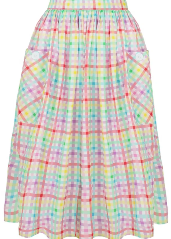 Hell Bunny Suzon Stripe 50's Swing Skirt Multi