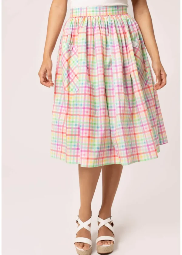 Hell Bunny Suzon Stripe 50's Swing Skirt Multi