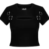 Hell Bunny Taylor 80's Top Black