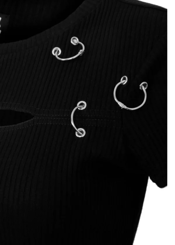 Hell Bunny Taylor 80's Top Black