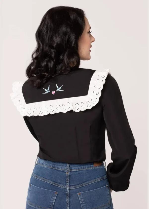 Hell Bunny Tessie Blouse Black