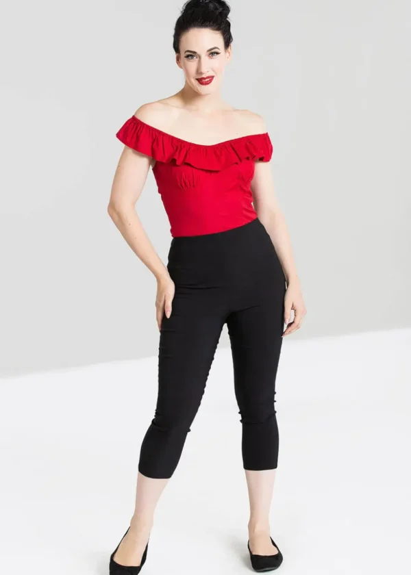 Hell Bunny Tina 50's Capri Trousers Black
