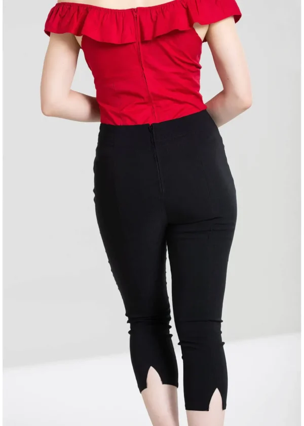 Hell Bunny Tina 50's Capri Trousers Black