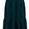 Hell Bunny Venom Snake 70's Skirt Green