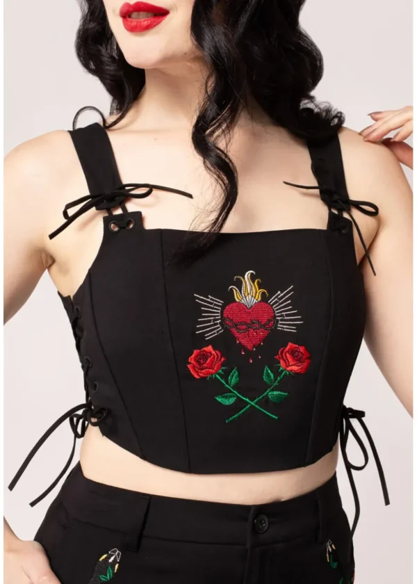 Hell Bunny Viva Maria Corset Top Black