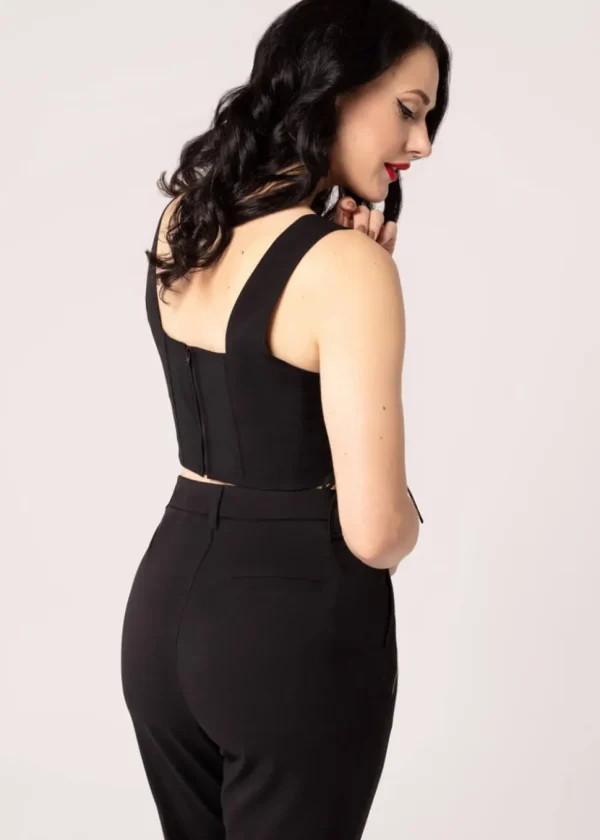 Hell Bunny Viva Maria Corset Top Black