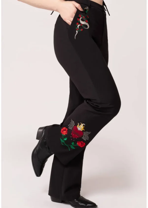 Hell Bunny Viva Maria Trousers Black