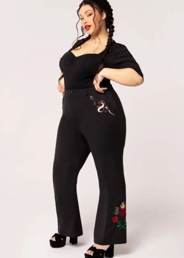 Hell Bunny Viva Maria Trousers Black
