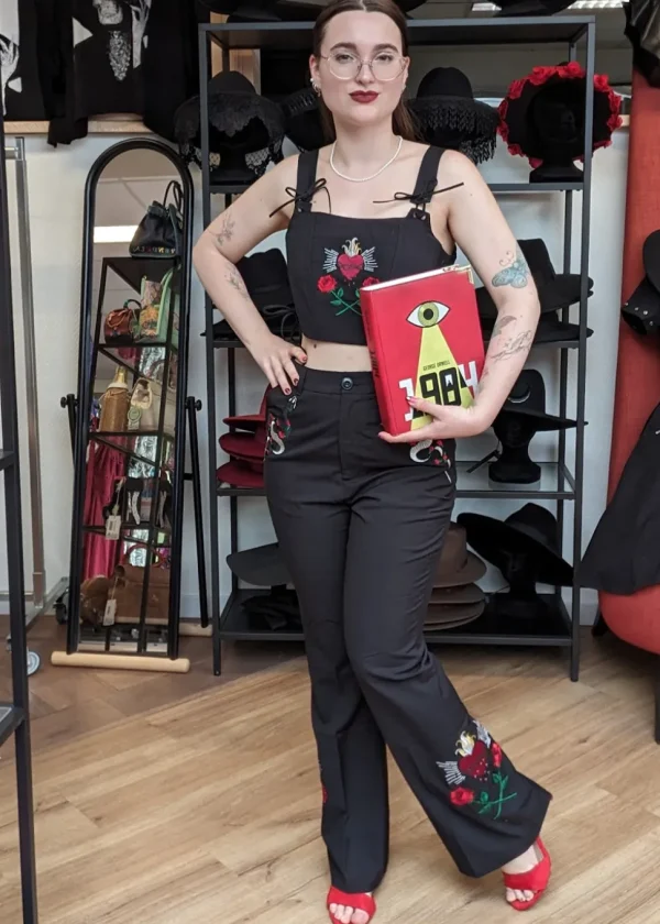 Hell Bunny Viva Maria Trousers Black