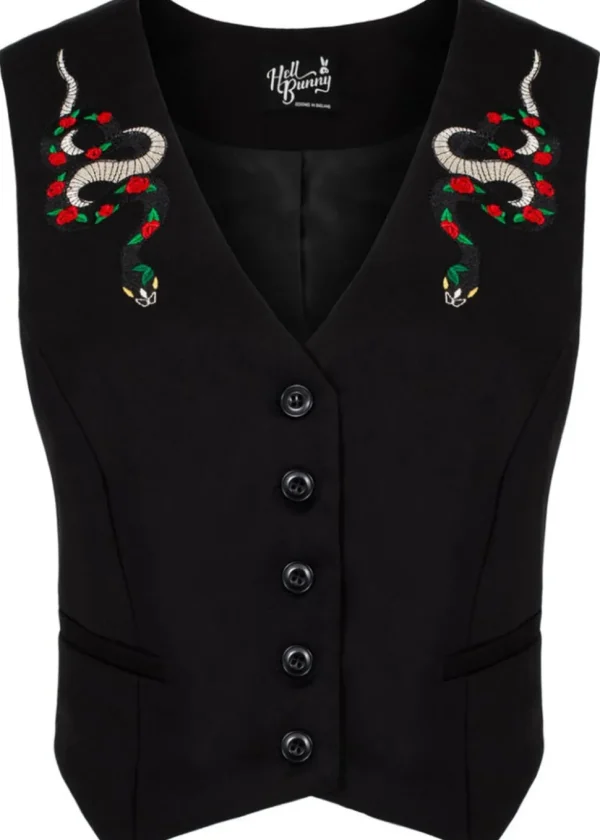 Hell Bunny Viva Maria Waistcoat Black