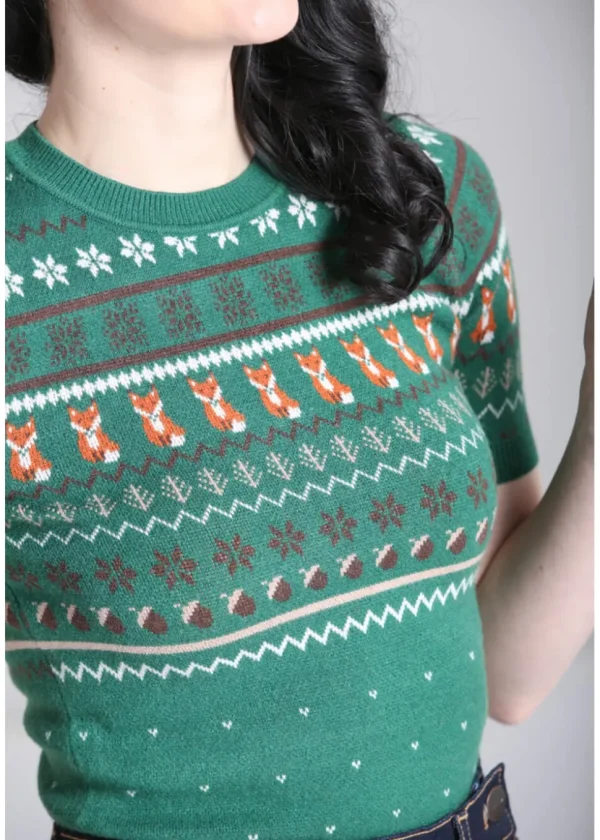 Hell Bunny Vixey 40's Jumper Green