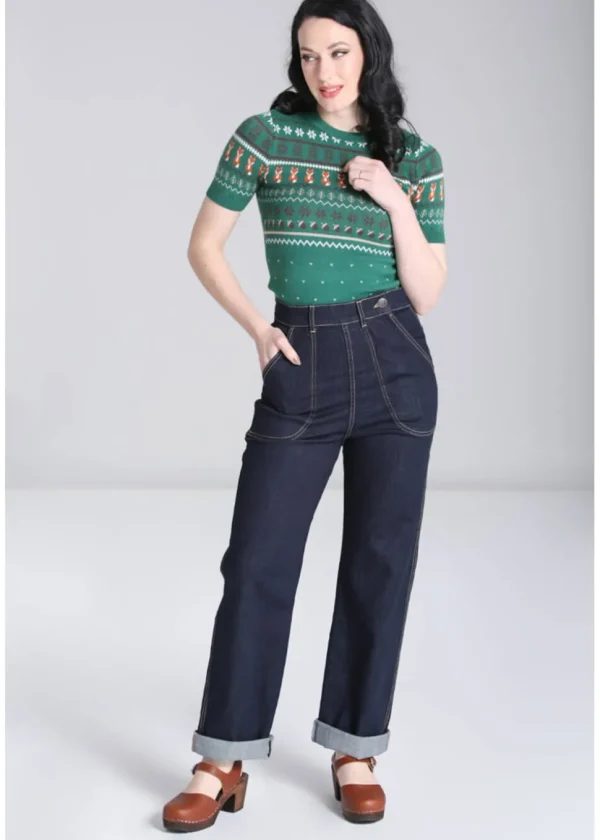 Hell Bunny Vixey 40's Jumper Green