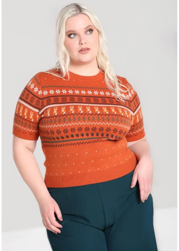 Hell Bunny Vixey 60's Jumper Brown