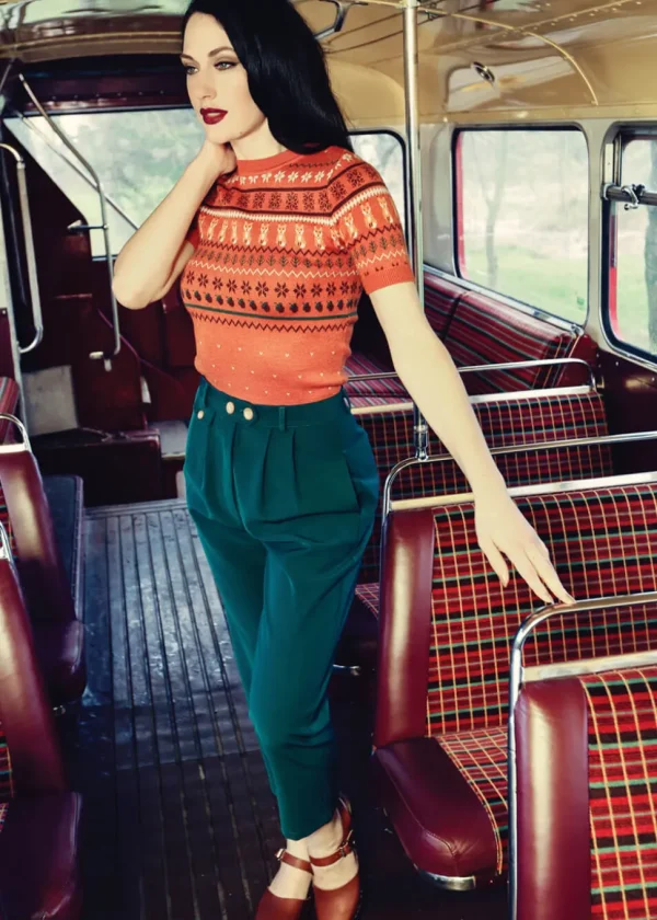Hell Bunny Vixey 60's Jumper Brown