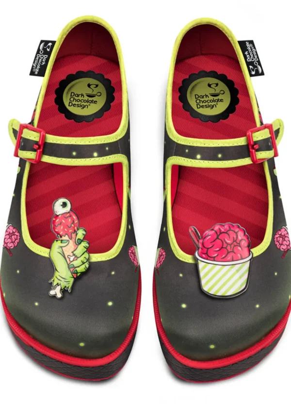 Hot Chocolate Design Brain Freeze Platform Shoes Black
