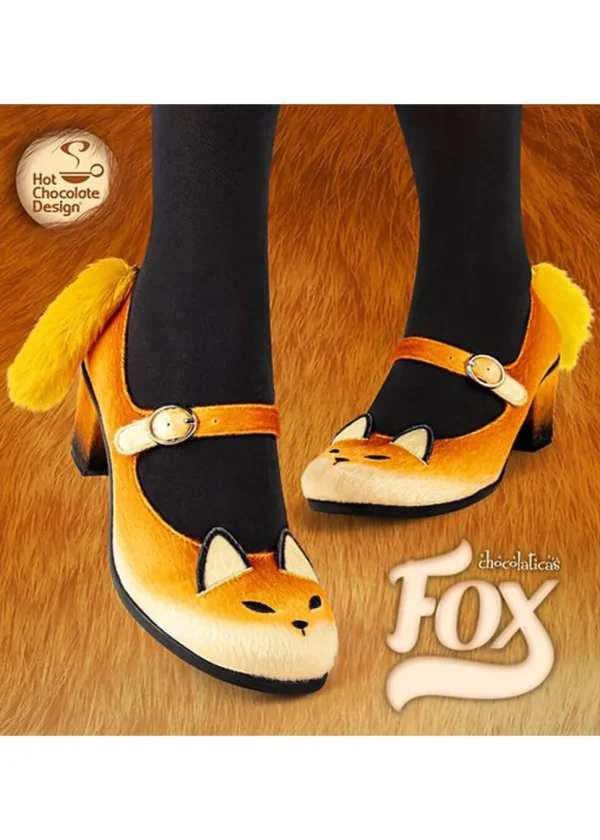 Hot Chocolate Design Fox Pumps Brown