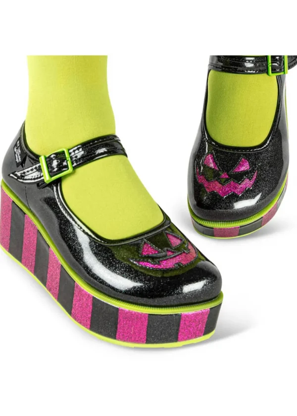 Hot Chocolate Design Halloween Platform Shoes Black