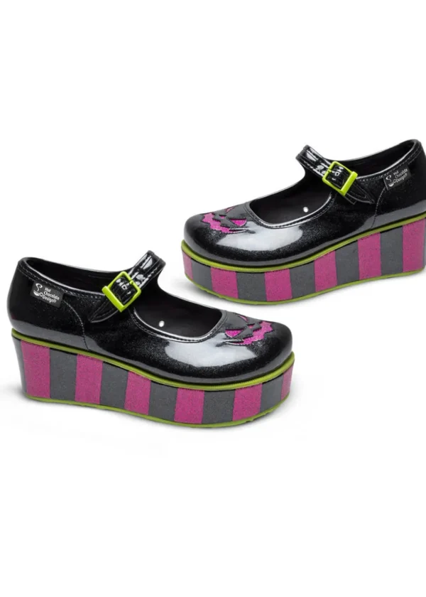 Hot Chocolate Design Halloween Platform Shoes Black