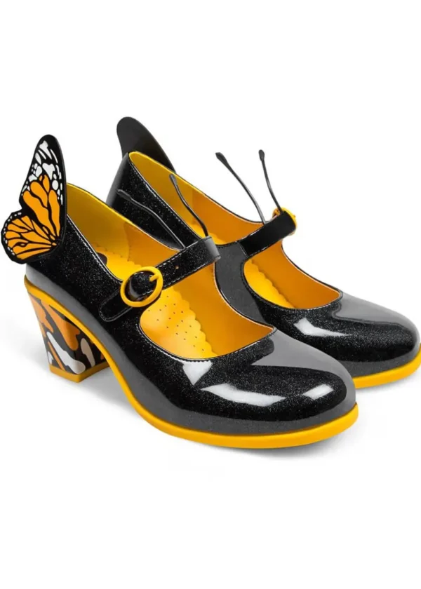 Hot Chocolate Design Monarch Butterfly Pumps Black