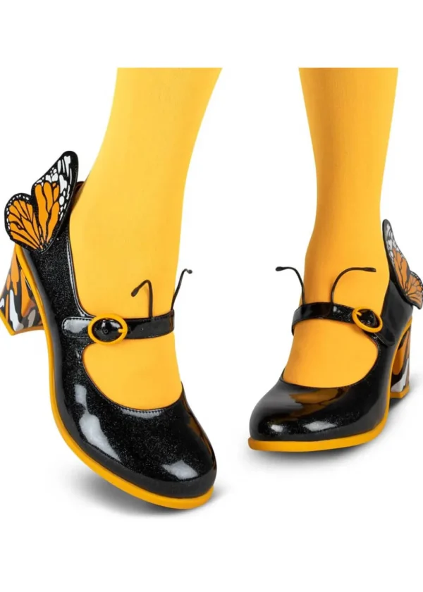 Hot Chocolate Design Monarch Butterfly Pumps Black