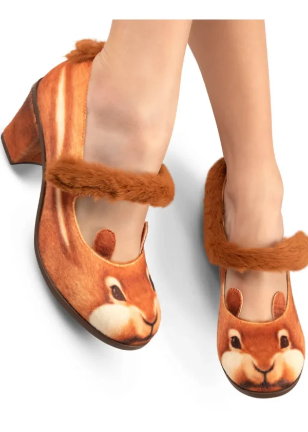 Hot Chocolate Design Nutty Cheecks Squirrel Pumps Brown
