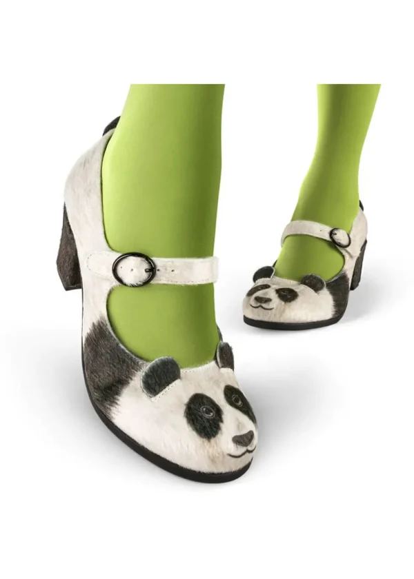 Hot Chocolate Design Panda Pumps Black White