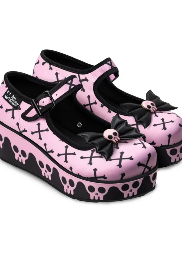 Hot Chocolate Design Pink Bones Platform Shoes Pink