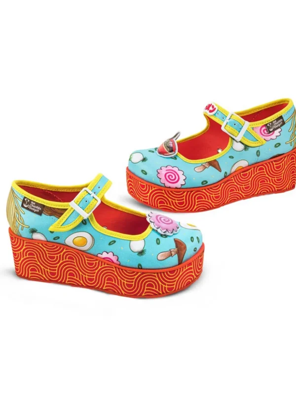 Hot Chocolate Design Ramen Platform Shoes Multi
