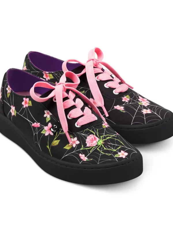 Hot Chocolate Design Spider Blossom Sneakers Trainers Black