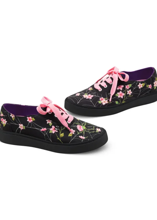 Hot Chocolate Design Spider Blossom Sneakers Trainers Black