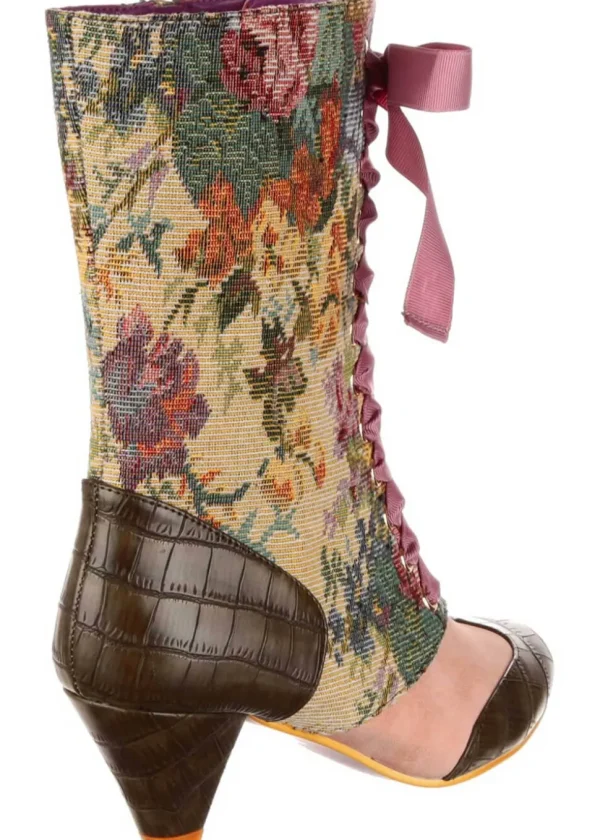 Irregular Choice Bed of Roses Lost Lover 40's Boots Green