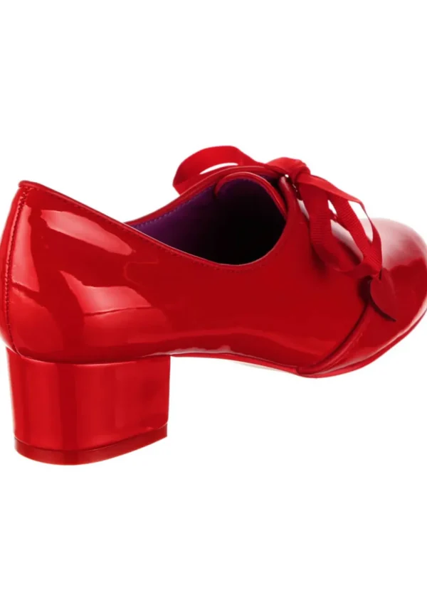 Irregular Choice Bed of Roses Dear Dolly Patent Pumps Red